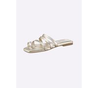 Pantolette HEINE, Damen, Gr. 39, gold (hellgoldfarben), Leder, Schuhe Pantolette (47916150-39) hellgoldfarben