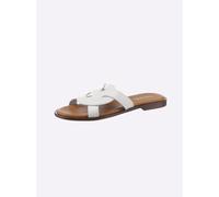 Pantolette HEINE, Damen, Gr. 40, weiß, Glattleder, Leder, Rindsleder, Schuhe Pantolette (52932753-40) weiß