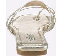 Pantolette HEINE, Damen, Gr. 39, gold (hellgoldfarben), Leder, Schuhe Pantolette (47916150-39) hellgoldfarben