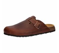 Pantolette Herren Schnallen braun LICO Bioline Clog Leather - Braun / 41
