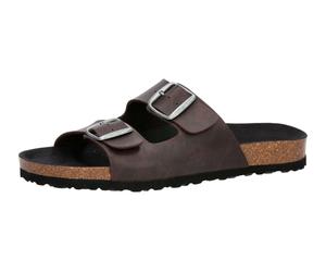 Pantolette Herren Schnallen braun LICO Bioline Man Vegan - Braun / 42