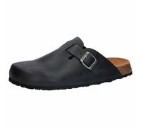 Pantolette Herren Schnallen schwarz LICO Bioline Clog Leather - Schwarz / 38