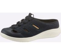 Pantolette JOMOS, Damen, Gr. 36, blau (marine), Glattleder, Veloursleder, Schuhe Pantolette (99664648-36) marine