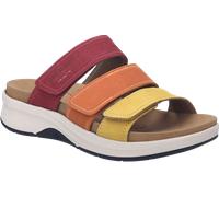 Pantolette JOSEF SEIBEL "Estelle 11", Herren, Gr. 38, multi, Nubukleder, kontrastfarbene Details, Schuhe Pantolette, Keilabsatz, Plateau, Sommerschuh mit Logoprägung, G-Weite (92877658-38) multi