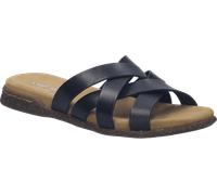 Pantolette JOSEF SEIBEL "Fabricia 05", Damen, Gr. 41, schwarz, Leder, Schuhe Pantolette, Sommerschuh, Schlupfschuh mit gekreuzten Bandagen-Riemchen, G-Weite (32164650-41) schwarz