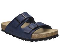 Pantolette JOSEF SEIBEL "Hermine 01", Damen, Gr. 36, blau (dunkelblau), Leder, klassisch, Schuhe, Plateau Sandale, Sommerschuh, Hausschuh mit komfortablem Fußbett (41509350-36) dunkelblau