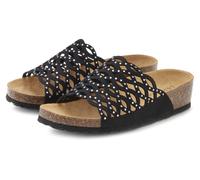 Pantolette LASCANA Gr. 39, schwarz Damen Schuhe Plateau Halbschuhe Mule, Sandale, offener Schuh mit Korkfußbett und Glitzersteinchen (13780341-39)