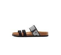 Pantolette LASCANA "Mule, Sandale, offener Schuh", Damen, Gr. 40, schwarz, Obermaterial: 100% Textilmaterial. Decksohle: 100% Rindsleder. Laufsohle: 100% Synthetik, Glitzer, Schuhe Pantolette, mit Kom