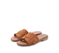 Pantolette LASCANA "Mule, Sandale, offener Schuh, Sommerschuh", Damen, Gr. 38, braun (camelfarben), Obermaterial: 100% Rindsleder. Decksohle: 100% Textilmaterial. Futter: 100% Textilmaterial. Laufsohl