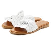 Pantolette LASCANA "Mule, Sandale, offener Schuh, Sommerschuh", Damen, Gr. 38, weiß, Obermaterial: 100% Lammleder. Decksohle: 100% Rindsleder. Futter: 100% Schweinsleder. Laufsohle: 100% Synthetik, un