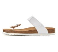 Pantolette LASCANA "Mule, Sandale, offener Schuh, Sommerschuh, Zehentrenner", Damen, Gr. 36, weiß, Obermaterial: 100% Lederimitat. Decksohle: 100% Rindsleder. Futter: 100% Textilmaterial. Laufsohle: 1