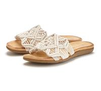 Pantolette LASCANA "Sommerschuh, offener Schuh, Mule, Sandale", Damen, Gr. 39, beige, Obermaterial: 100% Textilmaterial. Decksohle: 100% Textilmaterial. Futter: 100% Textilmaterial. Laufsohle: 100% Sy