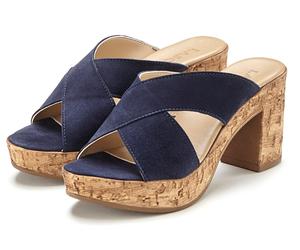Pantolette LASCANA "Sommerschuh, offener Schuh, Sandalette, Mule", Damen, Gr. 39, blau, Obermaterial: 100% Ziegenleder. Decksohle: 100% Ziegenleder. Futter: 100% Synthetik. Laufsohle: 100% Synthetik,