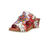 Pantolette LAURA VITA "LAURA VITA Pantoletten Leder", Damen, Gr. 40, weiß, rot, Leder, Schuhe Pantolette (68679324-40) weiß, rot