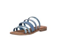 Pantolette LAZAMANI "Lazamani Pantoletten Leder", Damen, Gr. 40, blau (denim), Leder, Schuhe Pantolette (13708330-40)