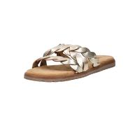 Pantolette LAZAMANI "Lazamani Pantoletten Leder/Textil", Damen, Gr. 39, gold, Leder, Textil, Schuhe Pantolette (95701042-39) gold