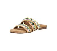 Pantolette LAZAMANI "Lazamani Pantoletten Leder/Textil", Damen, Gr. 41, beige (multi), Leder, Textil, Schuhe Pantolette (95071149-41) multi