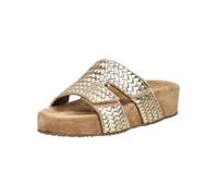 Pantolette LAZAMANI "Lazamani Pantoletten Leder/Textil", Damen, Gr. 41, gold, Leder, Textil, Schuhe Pantolette (40987457-41) gold