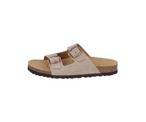 Pantolette LICO "Bioline Pantolette", Damen, Gr. 46, grau, Obermaterial: 50% Rindsleder Leather cow. 50% Lammleder LEL., Schuhe Pantolette (30454658-46) grau