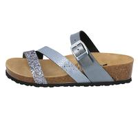 Pantolette LICO "Pantolette Natural Glitter", Damen, Gr. 39, grau, Synthetik, Schuhe Pantolette (82655316-39) grau