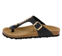 Pantolette LICO "Zehenstegpantolette Bioline Goldstar", Damen, Gr. 40, schwarz, Synthetik, Schuhe Damenschuh Zehentrenner Sommerschuh (59173427-40) schwarz