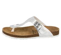 Pantolette LICO "Zehenstegpantolette Bioline Stone", Damen, Gr. 40, silber (silberfarben), Synthetik, Schuhe Schlappen Zehentrenner (25256207-40) silberfarben