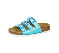 Lico Pantolette Bioline Trendy, mit 3 verstellbaren Schnallen 31 blau Kinder Sandalen Pantoletten Mädchenschuhe 31 türkis, weiß