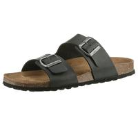 Pantolette MAN'S WORLD, Herren, Gr. 40, schwarz, Lederimitat, unifarben, Schuhe Pantolette, Schlappen, Sommerschuh, Hausschuh mit vorgeformtem Fußbett (63471844-40) schwarz