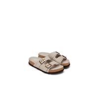 Pantolette MARC O'POLO "Quinn", Damen, Gr. 39, hellgrau, Mesh, Synthetik, Veloursleder, unifarben, Schuhe Pantolette, Sommerschuh, Hausschuh, Strandschuh mit Memory Foam (98222132-39) hellgrau