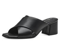Pantolette MARCO TOZZI, Damen, Gr. 38, schwarz, Lederimitat, unifarben, Schuhe Pantolette, Blockabsatz, Sommerschuh, Schlappen mit gekreuzter Bandage (53939365-38) schwarz