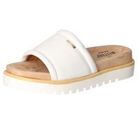 Pantolette MUSTANG SHOES, Damen, Gr. 40, weiß, Lederimitat, Schuhe Pantolette, Plateausandale,Pool Slides,Sommerschuh mit Softfußbett, bequeme Form (85557916-40) weiß