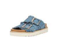 Pantolette MUSTANG SHOES "Mustang Shoes Pantoletten Textil", Damen, Gr. 39, jeans, Textil, Schuhe Pantolette (25805536-39) jeans