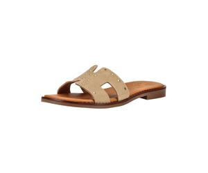 Pantolette OH MY SANDALS "Oh My Sandals Pantoletten Leder", Damen, Gr. 38, hellbraun, Leder, Schuhe Pantolette (37155907-38) hellbraun