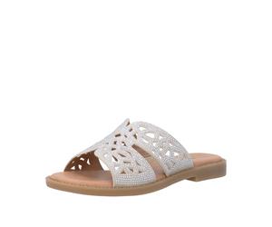 Pantolette REMONTE, Damen, Gr. 38, hellbeige, Lederimitat, Basic, Schuhe Pantolette, Sommerschuh mit Glitzersteine und Feel Soft-Ausstattung (60054264-38) hellbeige