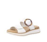 Pantolette REMONTE, Damen, Gr. 38, sanftes weiß, Leder, unifarben, Schuhe Pantolette, Sommerschuh, Hausschuh mit praktischen Klettverschlüssen (63395462-38) sanftes weiß