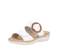 Pantolette REMONTE, Damen, Gr. 42, weiß, Lederimitat, unifarben, Schuhe Pantolette, Keilabsatz, Sommerschuh, Schlupfschuh mit Wechselfußbett (56170434-42) weiß