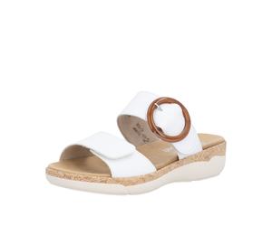 Pantolette REMONTE, Damen, Gr. 42, weiß, Lederimitat, unifarben, Schuhe Pantolette, Keilabsatz, Sommerschuh, Schlupfschuh mit Wechselfußbett (56170434-42) weiß