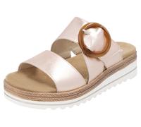 Pantolette REMONTE, Damen, Gr. 43, braun (kupferfarben), Leder, metallic, modisch, Schuhe, Keilabsatz, Sommerschuh, Schlappen mit Zierschnalle (83919828-43) kupferfarben