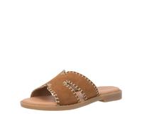 Pantolette REMONTE, Damen, Gr. 45, braun, Ziegenveloursleder, Schuhe Pantolette, Sommerschuh, Flat, Strandschuh mit Feel Soft-Ausstattung (35058144-45) braun