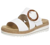 Pantolette REMONTE, Damen, Gr. 45, weiß, Leder, Schuhe Pantolette, Keilabsatz, Sommerschuh, Schlappen mit Zierschnalle, Topseller (30921858-45)