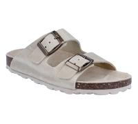 Pantolette RICHTER "Bio WMS: weit", Damen, Gr. 33, beige (sandfarben), Leder, Schuhe Pantolette, Hausschuh mit Fußbett, Größenschablone zum Download (22229239-33)