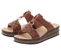 Pantolette RIEKER, Damen, Gr. 37, braun, Lederimitat, Schuhe Pantolette, Keilabsatz, Sommerschuh, Schlappen mit Riemchen in Flechtoptik (57607232-37) braun