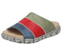 Pantolette RIEKER, Damen, Gr. 37, bunt, Lederimitat, mehrfarbig, Schuhe Pantolette, Sommerschuh, Hausschuh in Patchwork-Optik (65219803-37) bunt