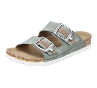 Pantolette RIEKER, Damen, Gr. 37, grün (mint, kombiniert), Lederimitat, Schuhe Pantolette, Sommerschuh, Schlappen mit verstellbaren Schnallen, Topseller (35246230-37)