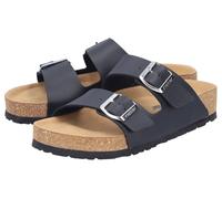 Pantolette RIEKER, Damen, Gr. 37, schwarz, Lederimitat, unifarben, Schuhe Pantolette, Sommerschuh, Strandschuh, Hausschuh mit verstellbaren Schnallen (20045358-37) schwarz