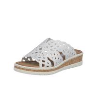 Pantolette RIEKER, Damen, Gr. 37, weiß, Lederimitat, unifarben, Schuhe Pantolette, Sommerschuh, Hausschuh, Keilabsatz, mit Glitzersteine (77761323-37) weiß