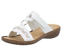 Rieker Damen Sandalen 60888 weiß/fog-silver/rose bis 30 mm Absatz Größe 39