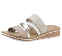 Pantolette RIEKER Gr. 41, beige (hellbeige kombiniert) Damen Schuhe Strandschuhe 150 Jahre RIEKER Jubiläumsartikel (49834604-41)