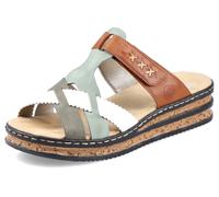 Rieker Pantoletten 62989-90 bunt mit Klettriemchen Damen Größe 41