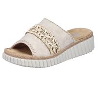 Pantolette RIEKER, Damen, Gr. 42, beige (creme), Lederimitat, Schuhe Pantolette, Sommerschuh, Strandschuh, Urlaubschuh, Hausschuh mit softer Innensohle, Topseller (78918612-42)
